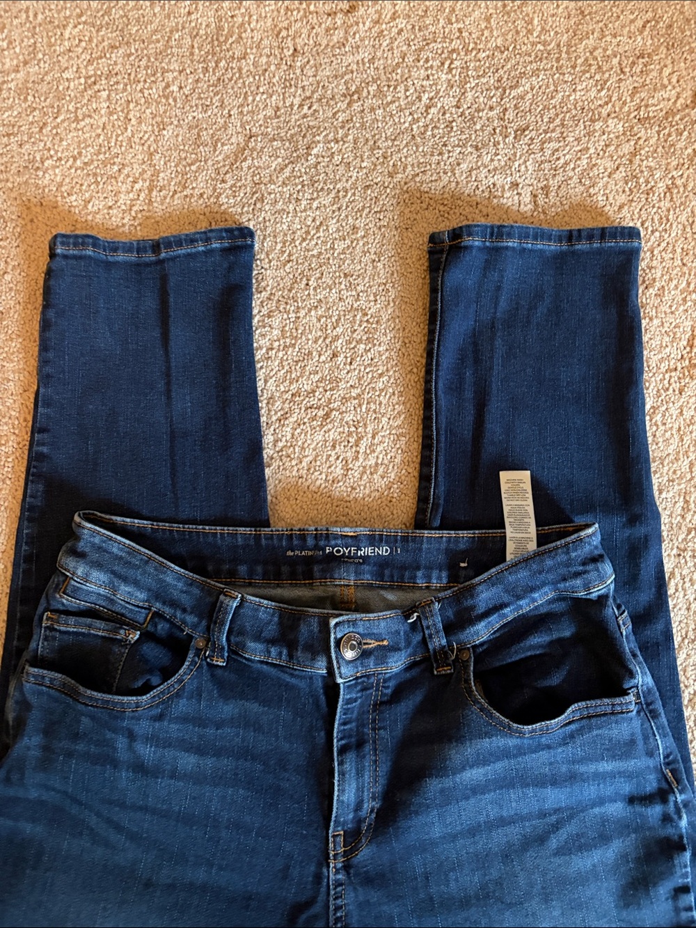 Chico’s Dark Blue Women's Stretch boyfriend jeans size 1 (8) inseam 29